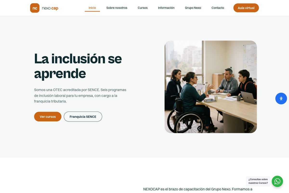 Portada del sitio de NexoCap