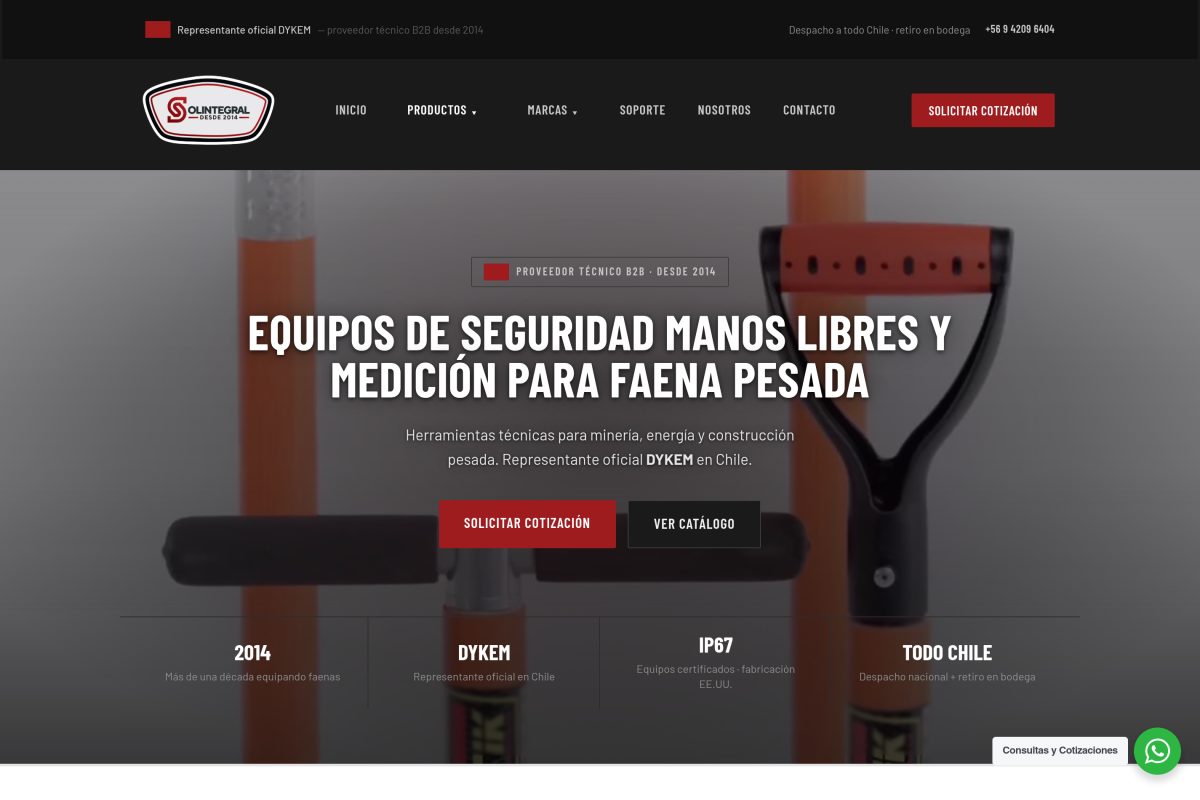 Portada del sitio de Solintegral